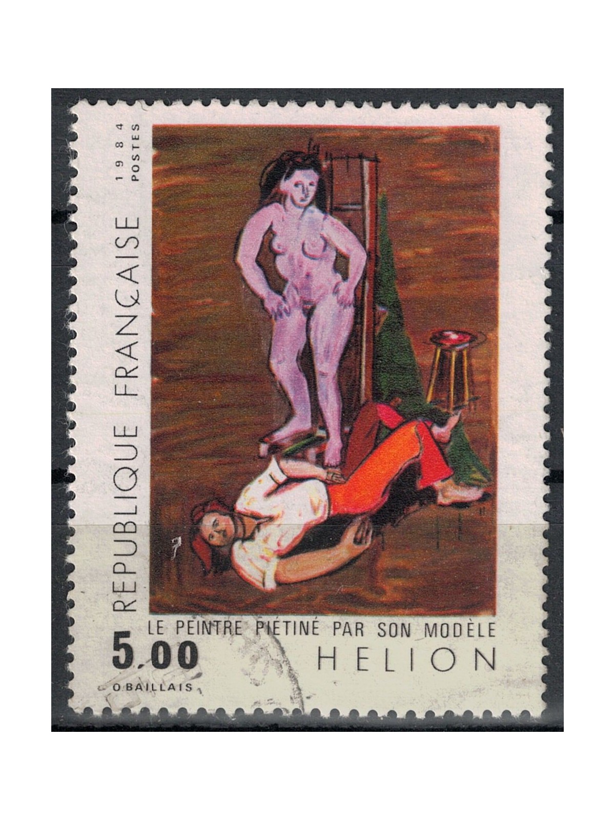 FRANCIA 1984 Arte (Helion, Pittore calpestato dalla modella) us