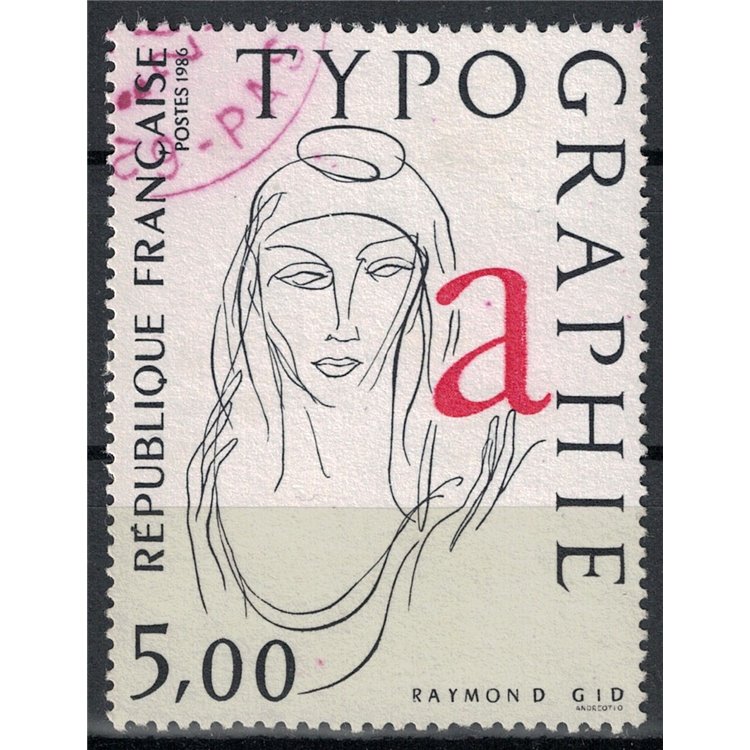 FRANCE 1986 Art (Raymond Gid, Typography) us