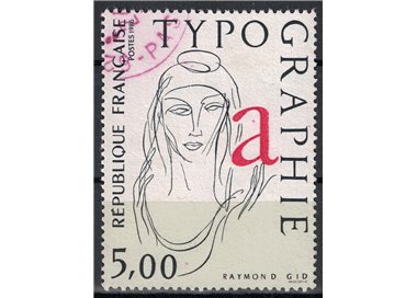 FRANCE 1986 Art (Raymond Gid, Typography) us