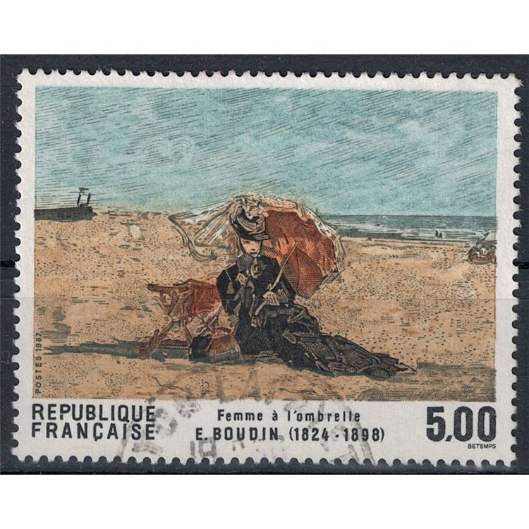 FRANCE 1987 Art (E. Boudin, Woman with an Umbrella) us