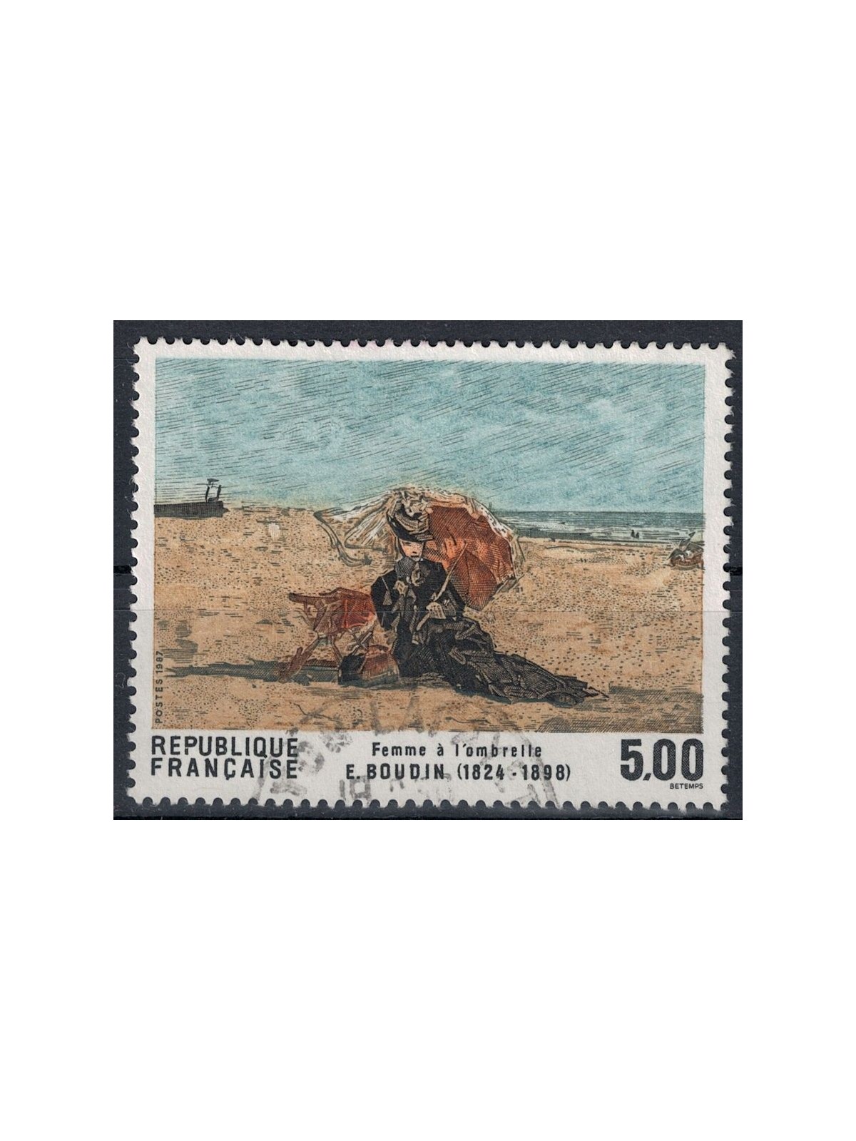 FRANCIA 1987 Arte (E. Boudin, Donna con ombrello) us