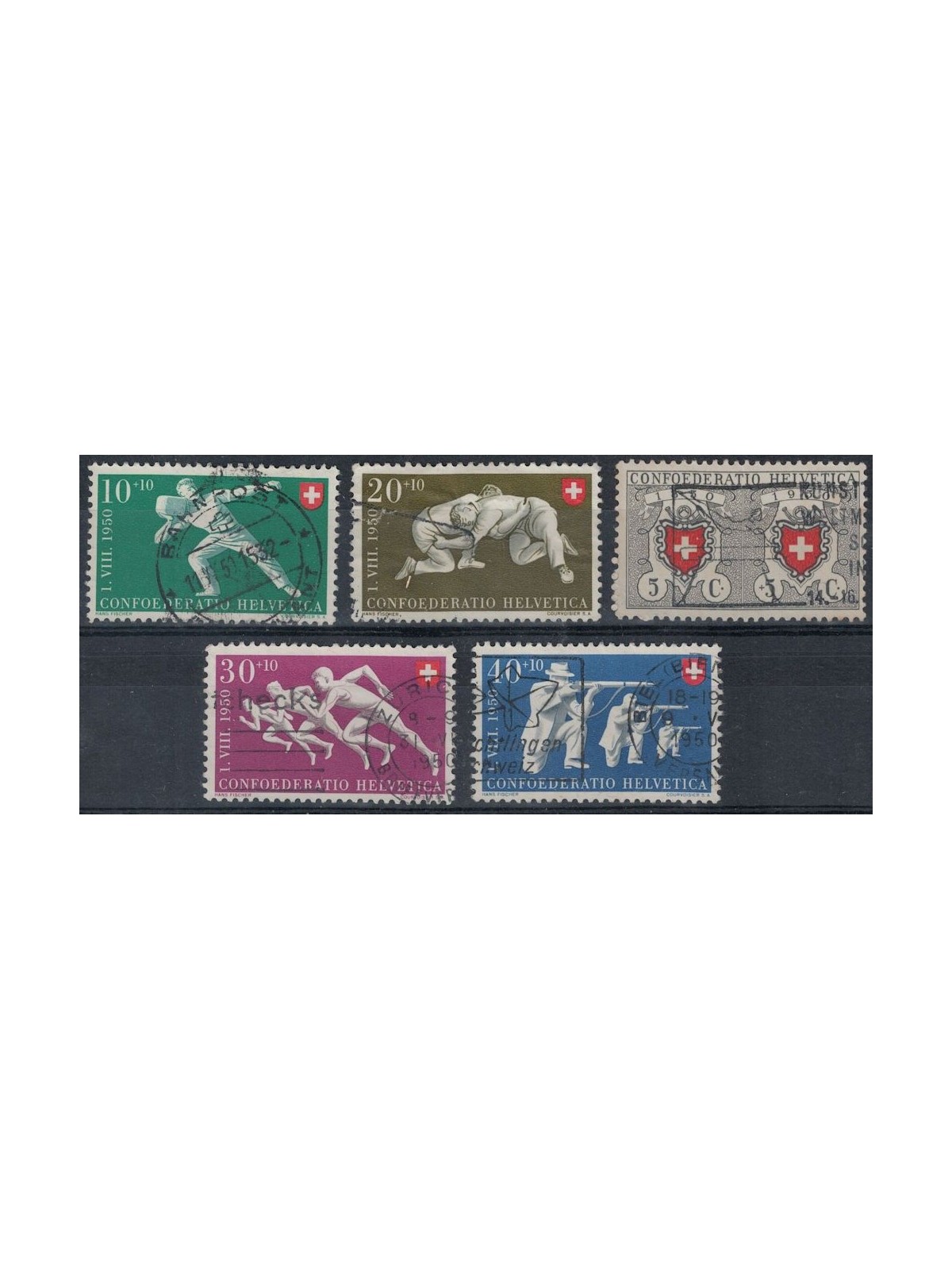 SVIZZERA 1950 Pro Patria 5v us