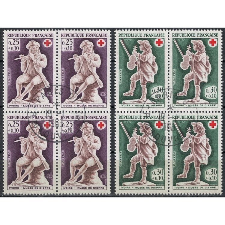 FRANCIA 1967 Pro Croce Rossa (in quartina) 2v us
