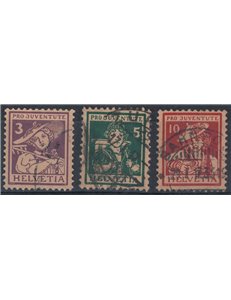 SWITZERLAND 1916 Pro Juventute 3v used