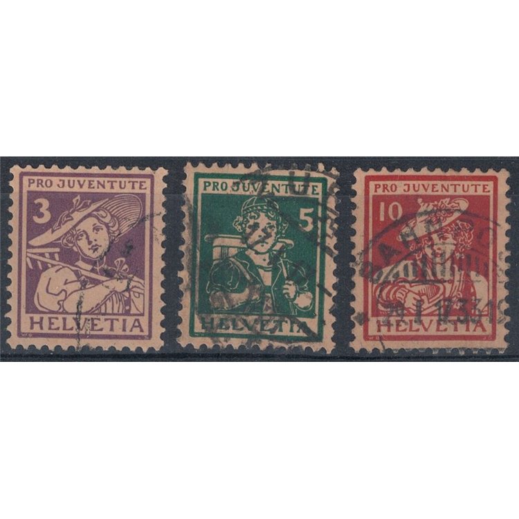 SWITZERLAND 1916 Pro Juventute 3v used