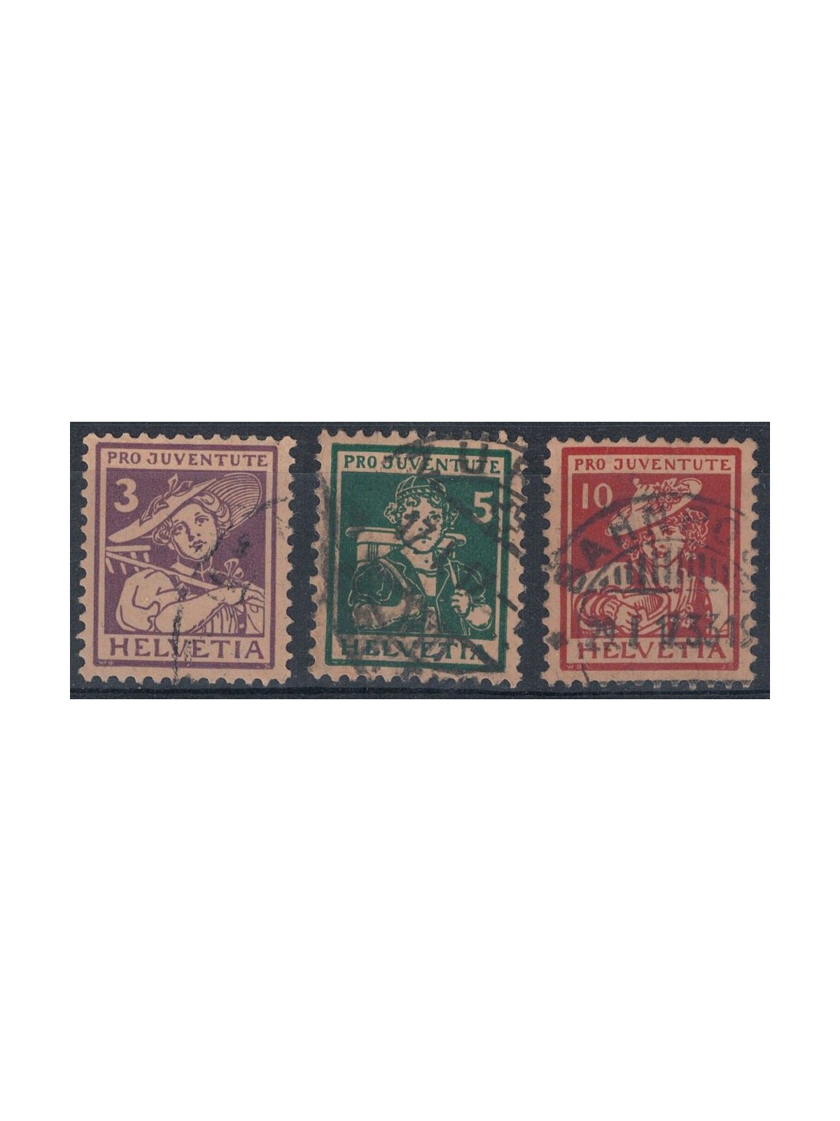 SWITZERLAND 1916 Pro Juventute 3v used