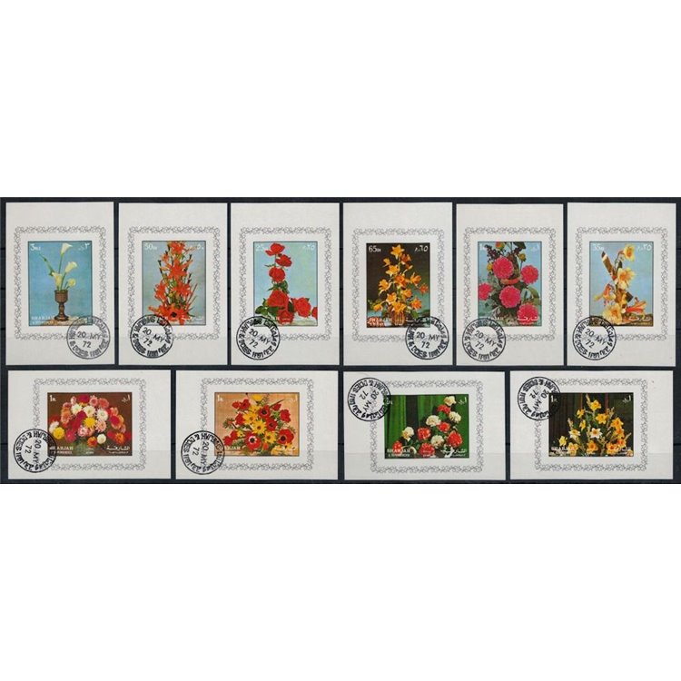SHARJAH 1972 Fiori diversi 10 BF us