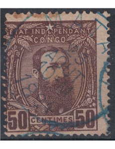 BELGIAN CONGO 1887-94 Leopold II 50c brown us