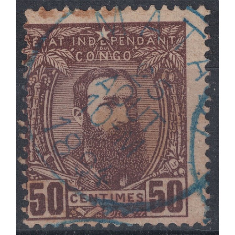 BELGIAN CONGO 1887-94 Leopold II 50c brown us