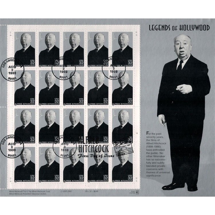 USA 1998 Legends of Hollywood (Alfred Hitchcock) m/s us