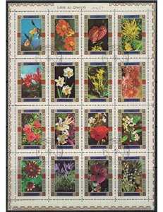 UMM AL QIWAIN 1973 Various Flowers 16v us