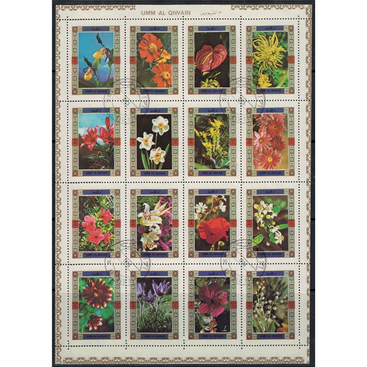 UMM AL QIWAIN 1973 Fiori diversi 16v us