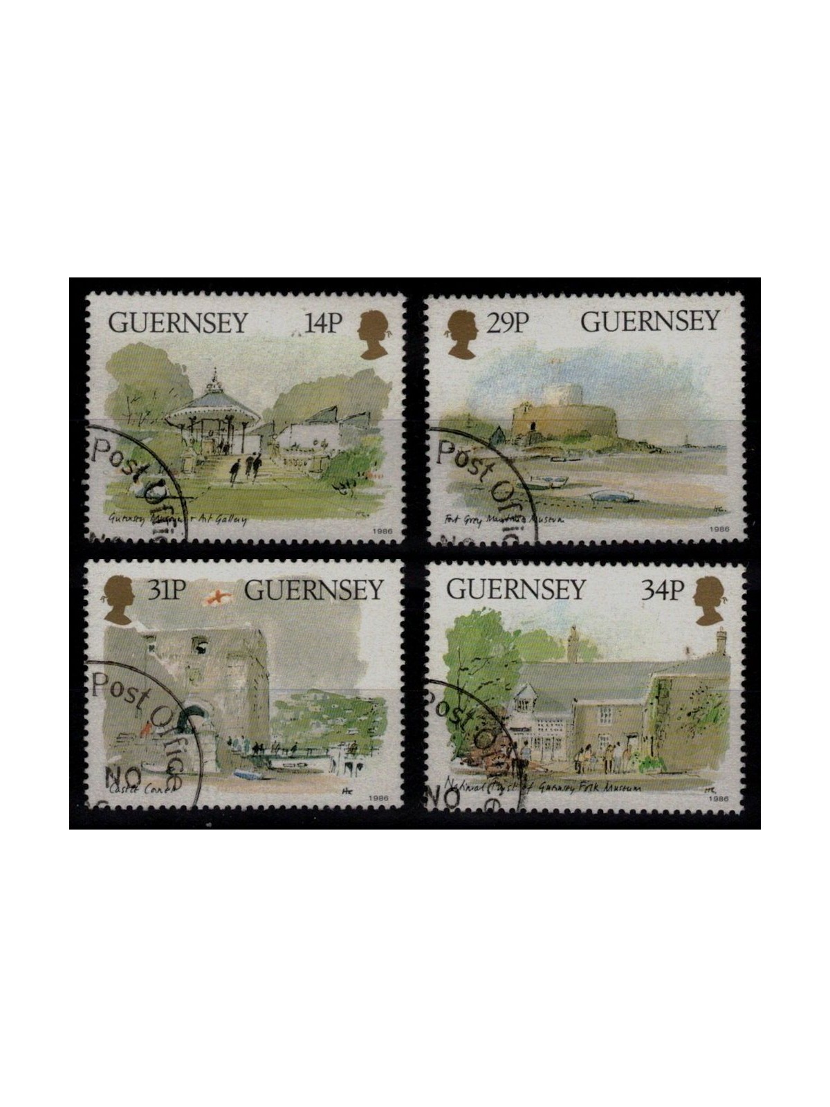 GUERNSEY 1986 Musei nazionali 4v us