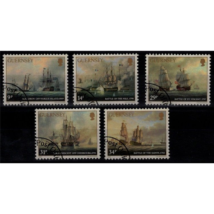 GUERNSEY 1986 Admiral Lord De Saumarez 5v us
