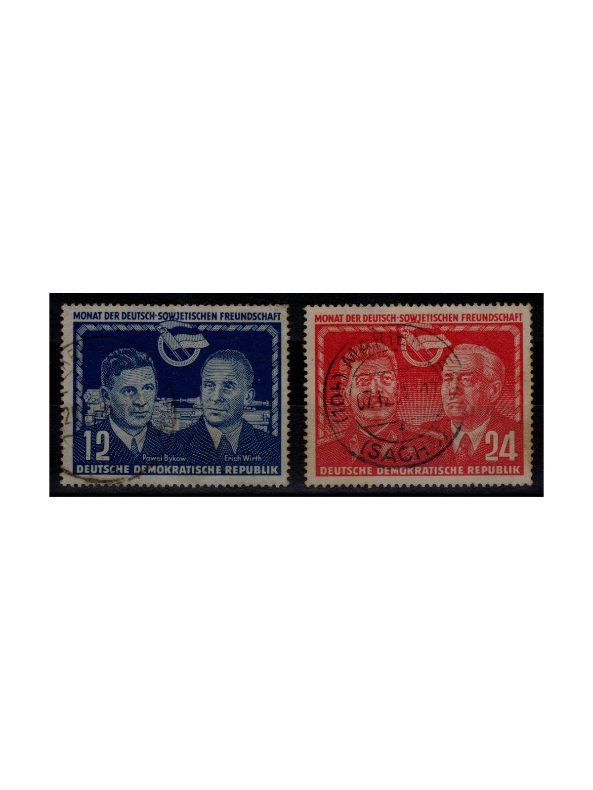 GERMANIA DDR 1951 Amicizia con l'Unione Sovietica 2v us