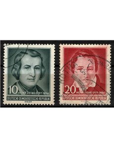 GERMANY DDR 1956 Heinrich Heine 2v us