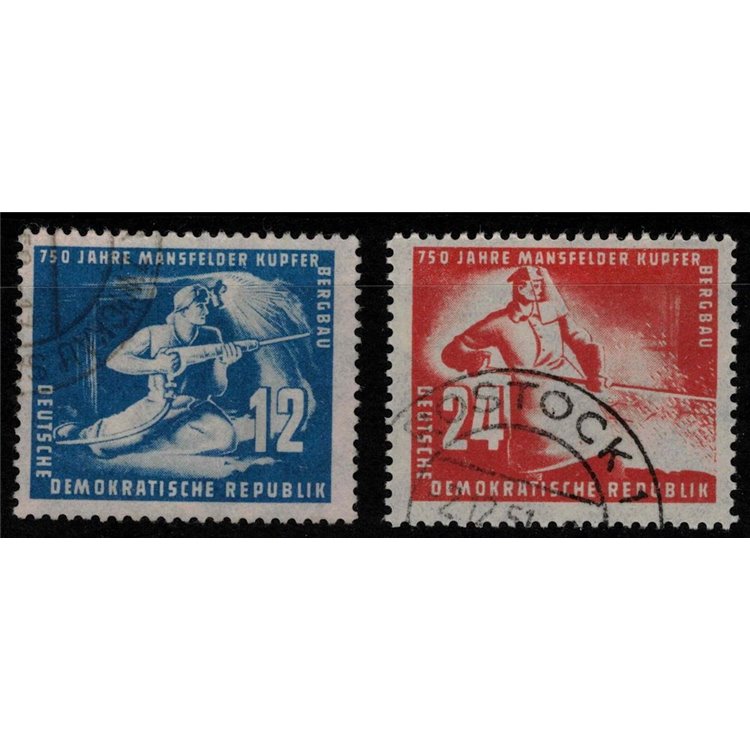 GERMANIA DDR 1950 Miniere di rame 2v us