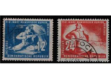 GERMANY DDR 1950 Copper Mines 2v us
