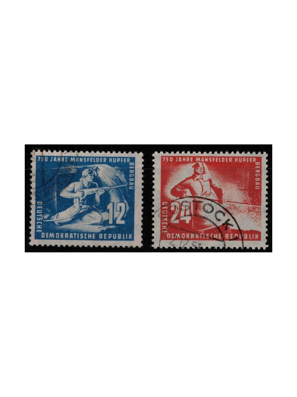 GERMANY DDR 1950 Copper Mines 2v us