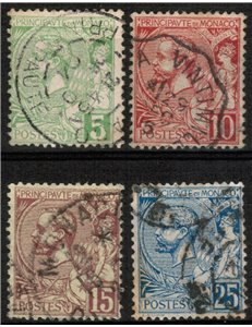 MONACO 1901 Effigy of Prince Albert (changed colors) 4v us