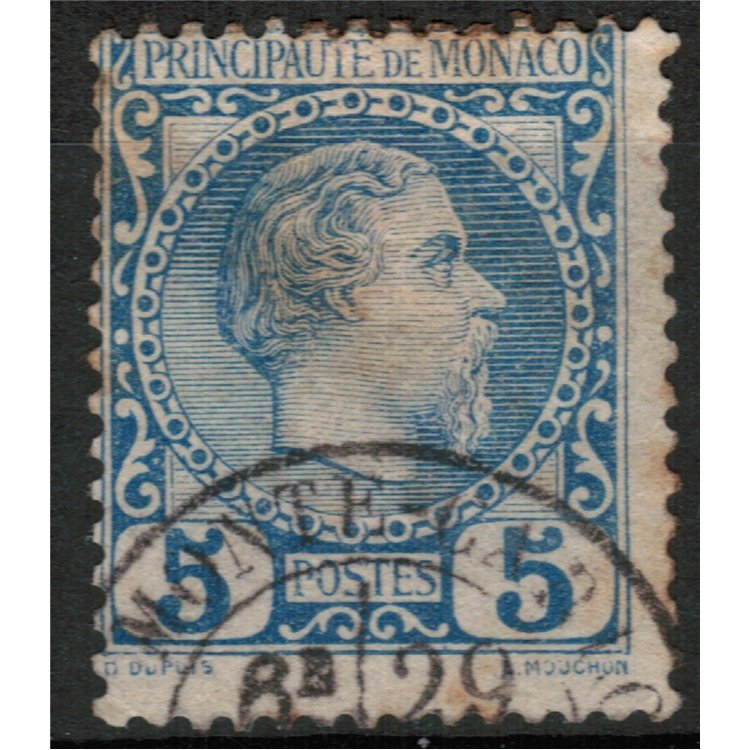 MONACO 1885 Effigie del Principe Carlo III 1v us (n.3)