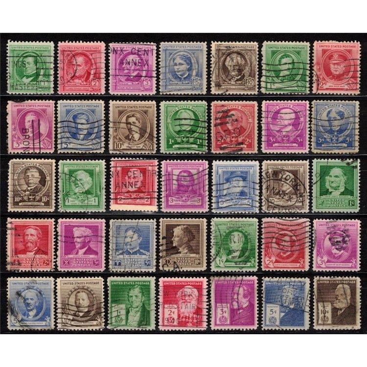 USA 1940 Famous People 35v us