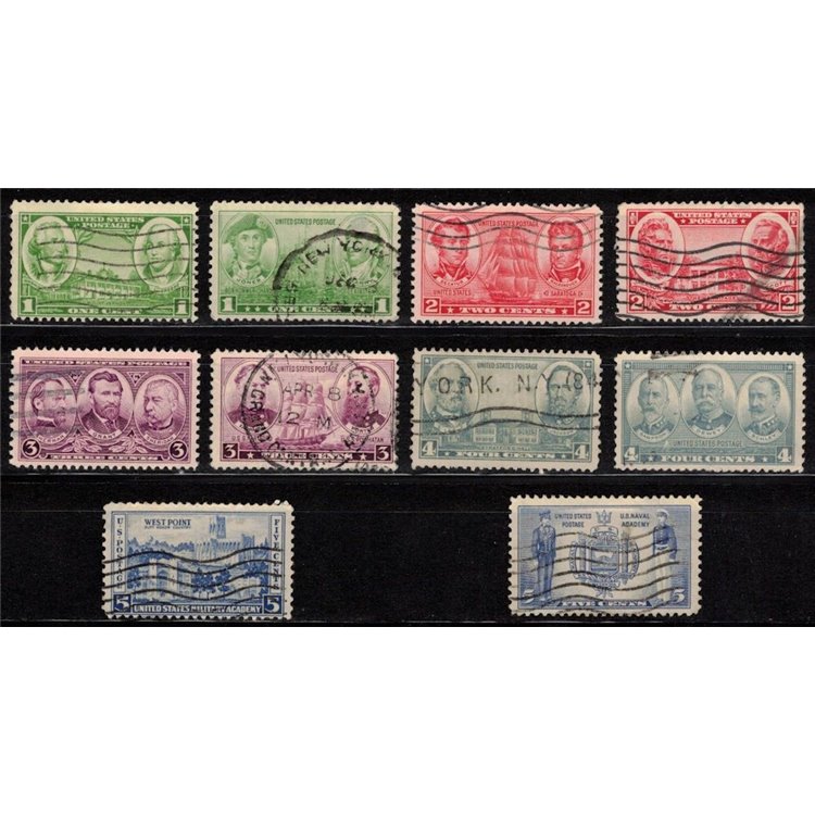 USA 1936-37 Army and Navy 10v us