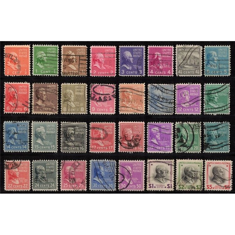 USA 1938-43 Large Presidential Series 32v us