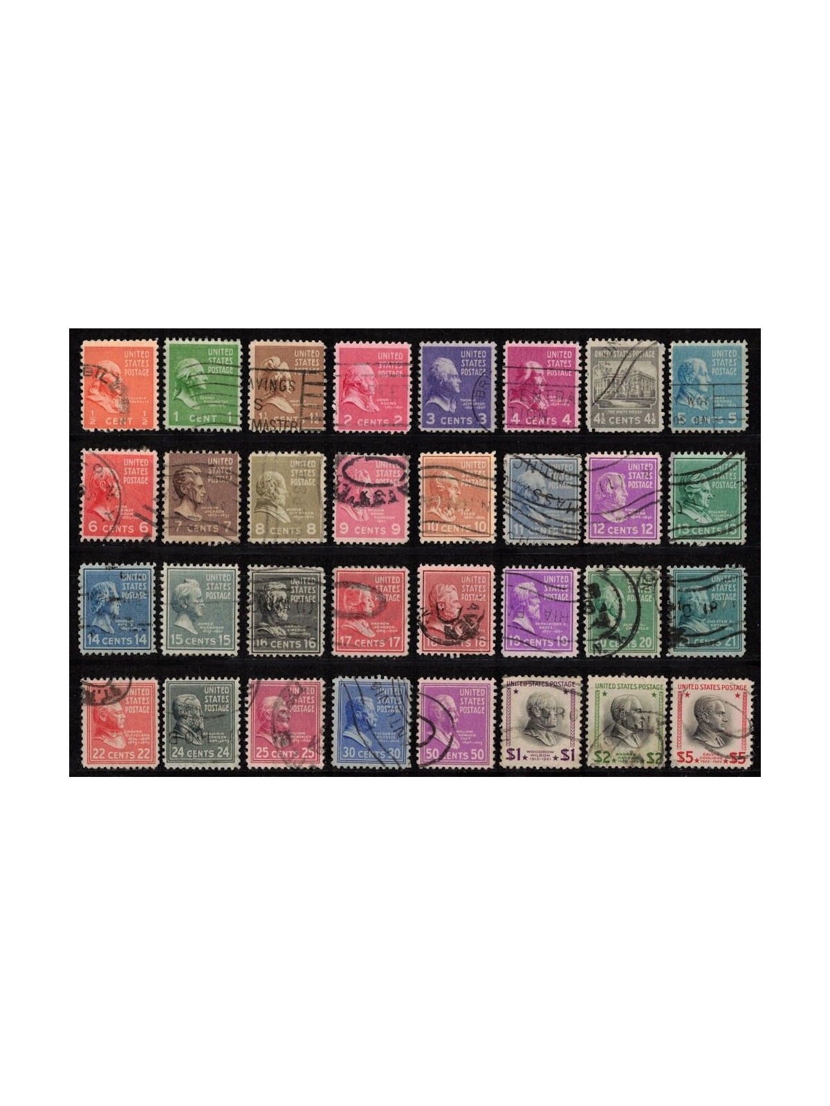 USA 1938-43 Large Presidential Series 32v us