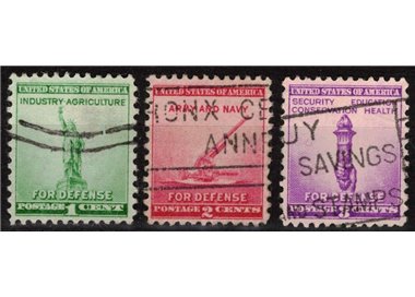 USA 1940 Difesa nazionale 3v us