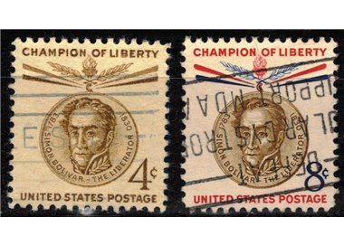 USA 1958 Champions of Freedom (Simon Bolivar) 2v us