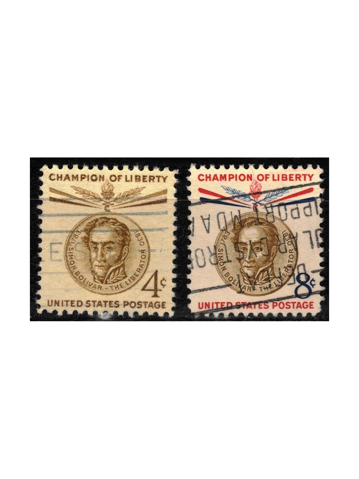 USA 1958 Champions of Freedom (Simon Bolivar) 2v us