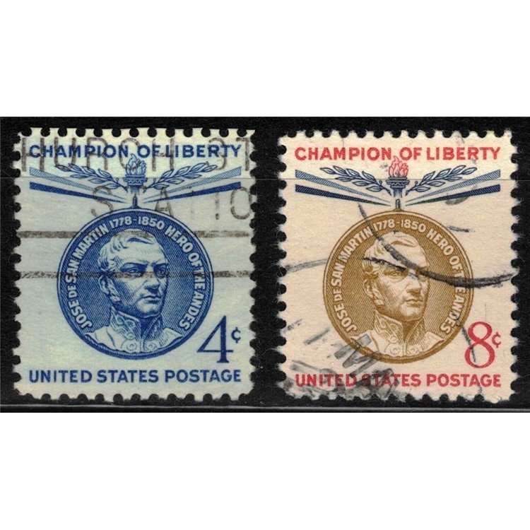 USA 1959 Champions of Liberty (José de San Martin) 2v us