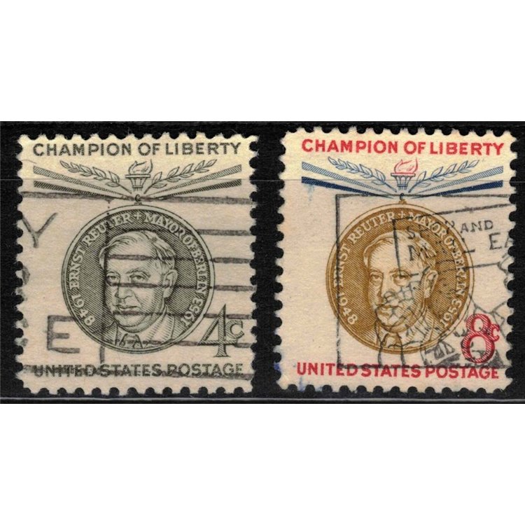USA 1959 Champions of Freedom (Ernst Reuter) 2v us
