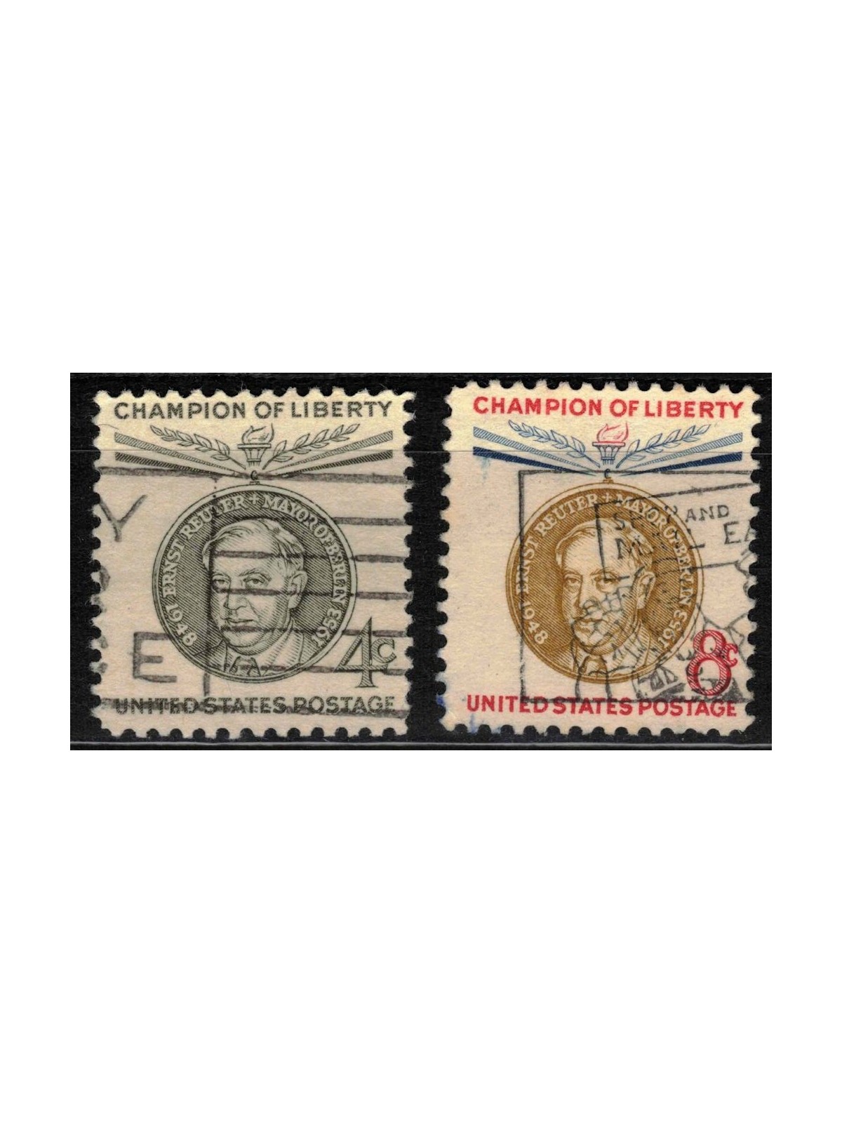 USA 1959 Champions of Freedom (Ernst Reuter) 2v us