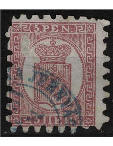 FINLAND 1866-70 Coat of Arms 5p lilac brown on ochre (type I) us