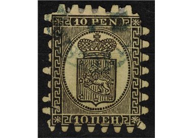 FINLAND 1866-70 Coat of Arms 10p black on pale suede us