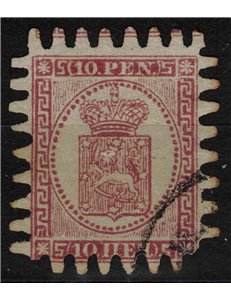 FINLAND 1860-65 Coat of Arms 10k rose on light pink us