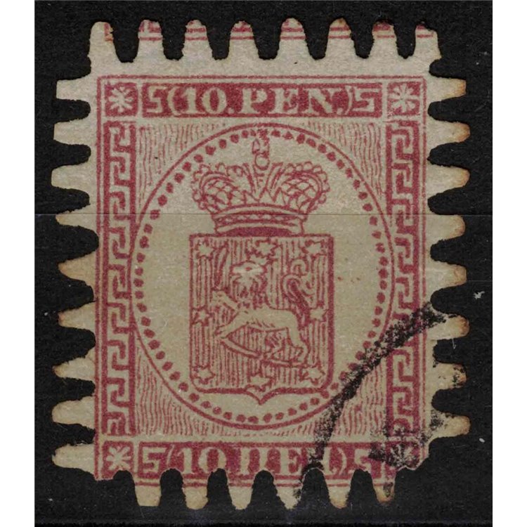 FINLAND 1860-65 Coat of Arms 10k rose on light pink us