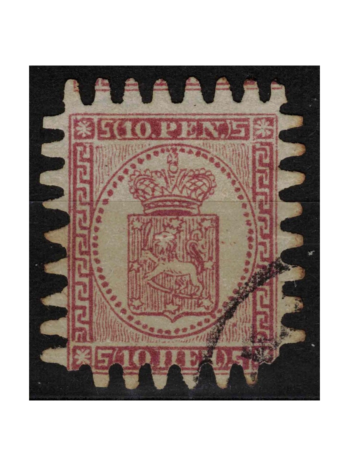 FINLAND 1860-65 Coat of Arms 10k rose on light pink us