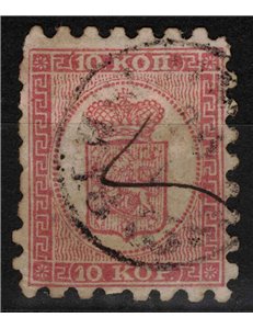 FINLAND 1860-65 Coat of Arms 10k rose on light pink (type II) us