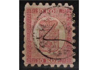 FINLAND 1860-65 Coat of Arms 10k rose on light pink (type II) us