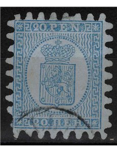 FINLAND 1866-70 Coat of Arms 20p blue on light blue us