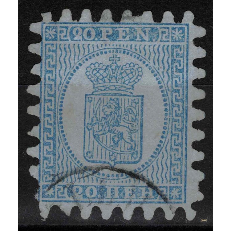 FINLAND 1866-70 Coat of Arms 20p blue on light blue us