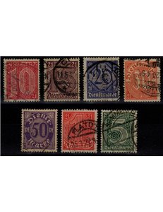 GERMANY REICH 1920 Service Stamps 7v us