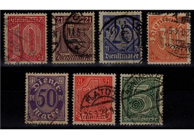 GERMANY REICH 1920 Service Stamps 7v us