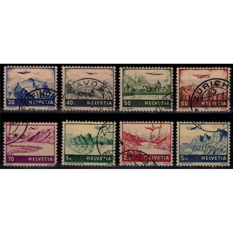 SVIZZERA 1941 Vedute (posta aerea) 8v us