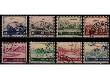 SVIZZERA 1941 Vedute (posta aerea) 8v us