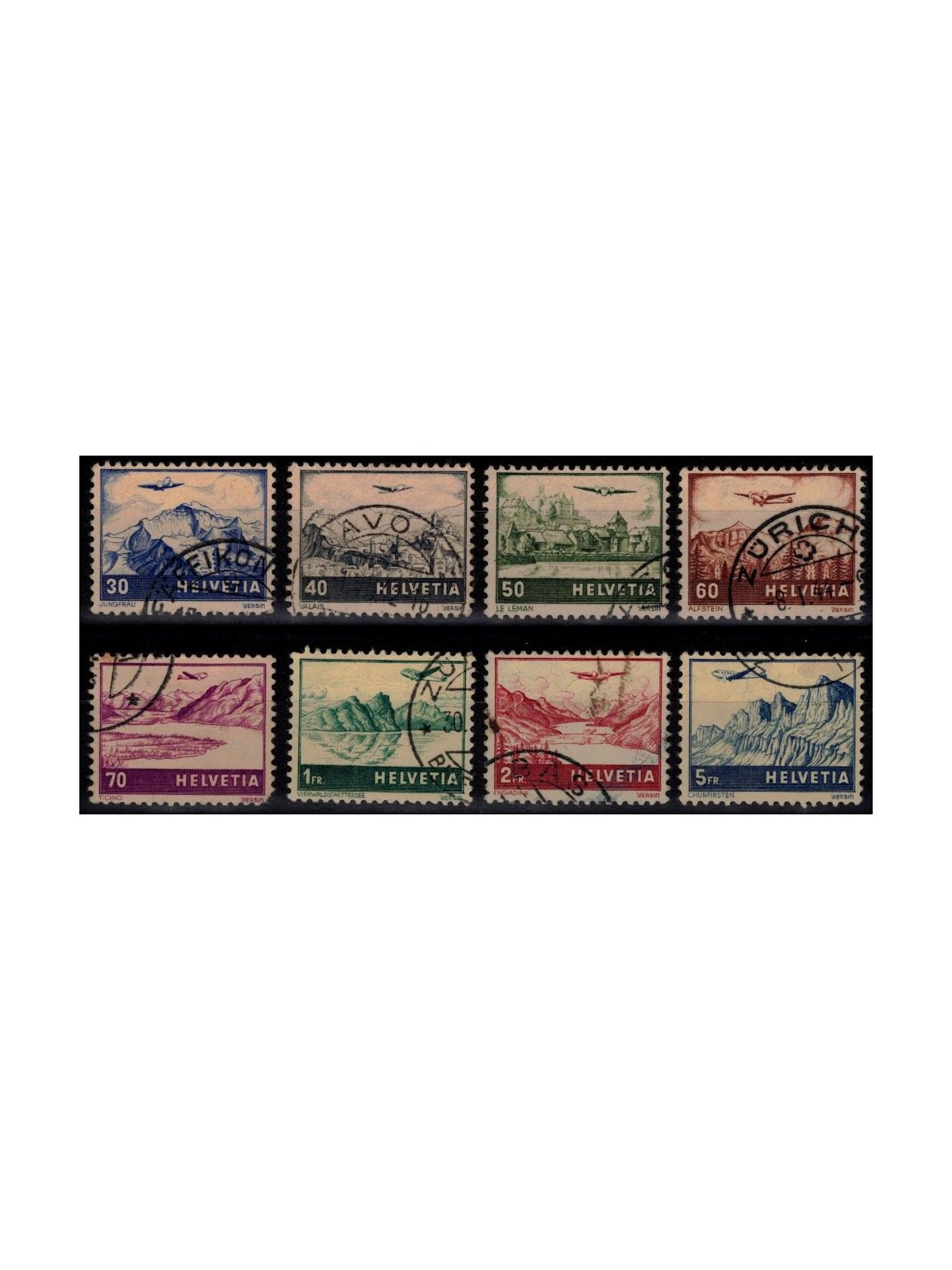 SWITZERLAND 1941 Views (airmail) 8v us