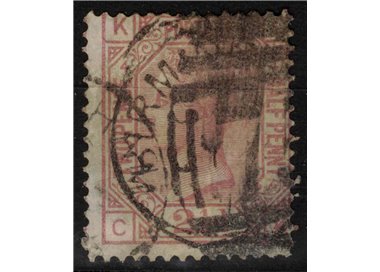 GRAN BRETAGNA 1875-80 Regina Vittoria (2½p rosa violaceo) us